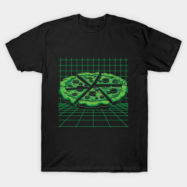 Retro Pizza. Matrix Style T-Shirt by DragonDream